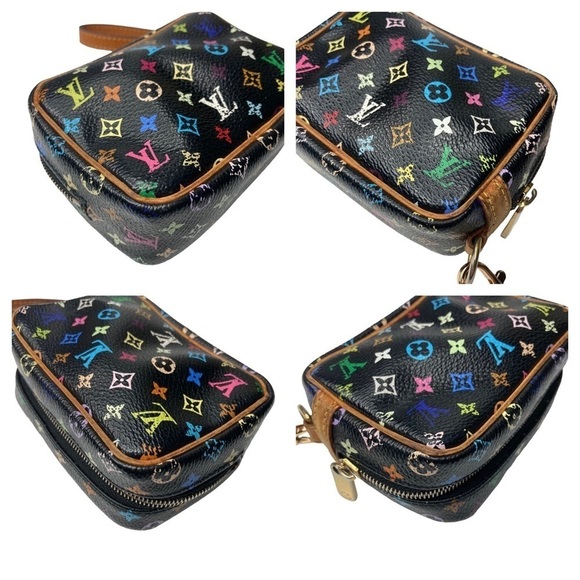 Authentic Louis Vuitton Black Murakami Wapity Multicolor Accessory Case Pouch - Picture 11 of 16
